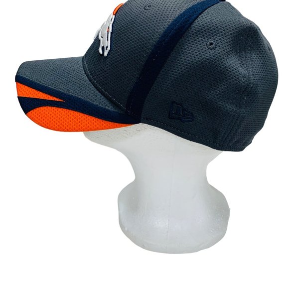 New Era Denver Broncos Hat Cap Size M/L Orange Blue Flex Stretch Fitted 39Thirty - Picture 6 of 8